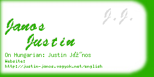 janos justin business card